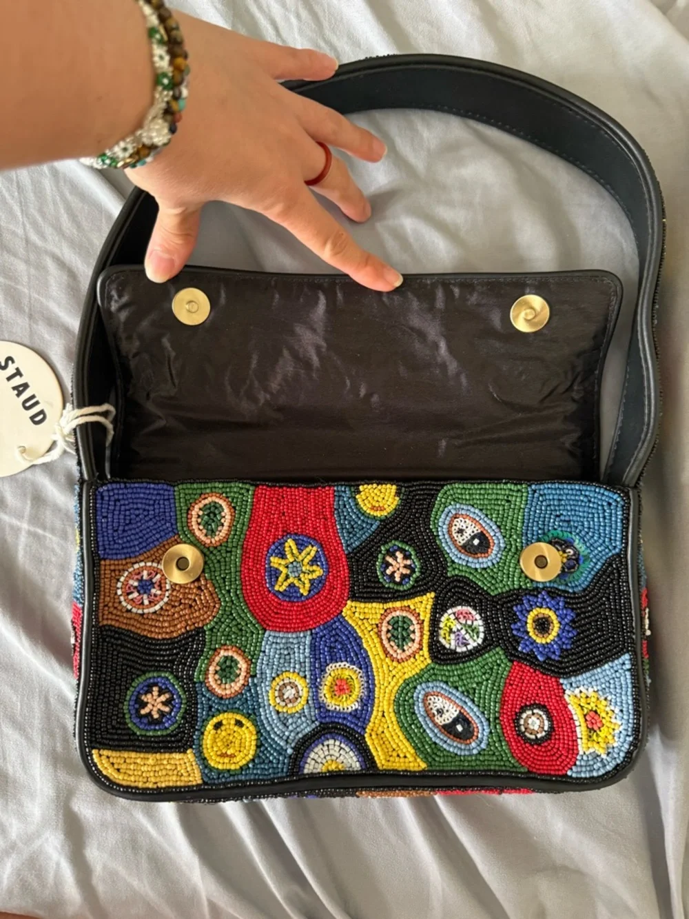 NWT STAUD Tommy Beaded Bag, Millefiori - Picture 9 of 9
